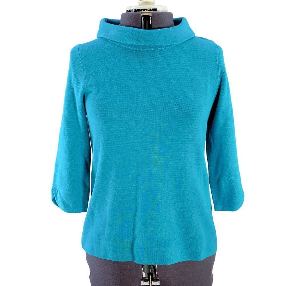 NWOT Talbots Teal Cowl Neck Sweater Sz MP